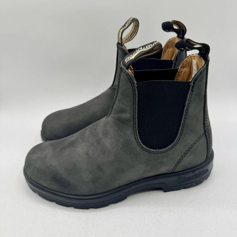 Blundstone 587 Boots Women's Size 7.5 UK 4.5 Rustic Black Leather Extra Footbeds